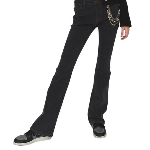 NEW DESIGNERS REMIX girl's bennett flare jeans in black - Picture 1 of 4